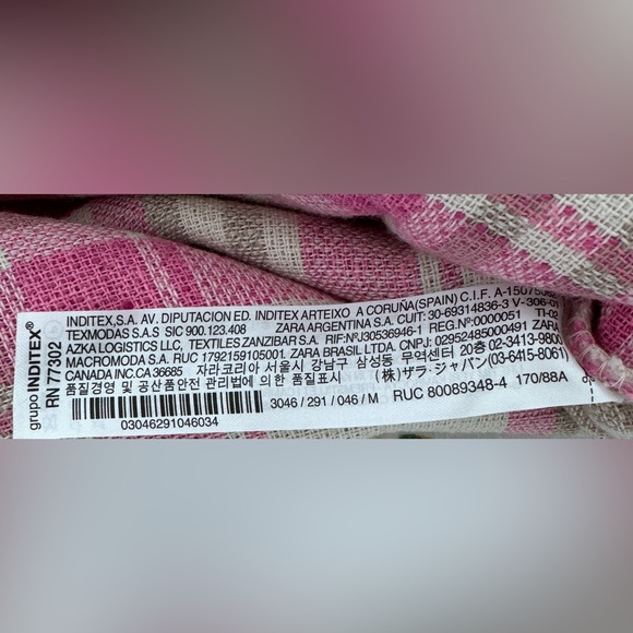 Zara Cropped Plaid Shacket Overshirt Jacket Pink White - Picture 3 of 5